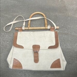 Elegant Tan and Cream Women's Handbag